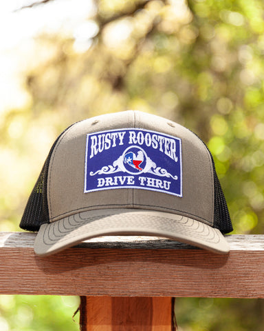 Black and Olive Rusty Rooster Trucker Hat