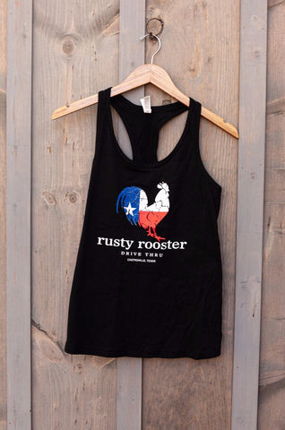 Black Rusty Rooster Tank Top