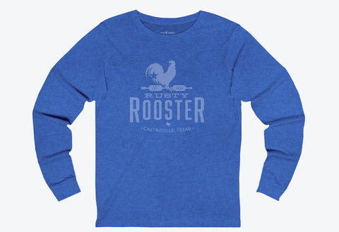 Rusty Rooster Blue Long Sleeve Tee