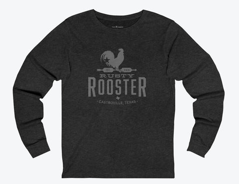 Rusty Rooster Charcoal Long Sleeve Tee
